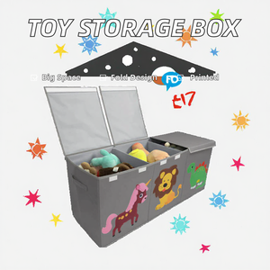 Caja de almacenamiento de juguetes plegable cuadrada grande personalizable Compartimentos de almacenamiento plegables Cubo de almacenamiento cuadrado de poliéster para juguete - Product Image 3