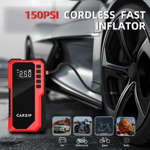 Démarreur de voiture 4-en-1 12V avec booster de batterie portable, gonfleur de pneus pour voiture et moto - Courant de crête 1200A, 150 PSI - Product Image 2