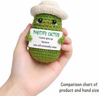 Mini décoration de bureau en coton au crochet, motif cactus, cadeau, accessoire de motivation et d'encouragement, rappel personnel