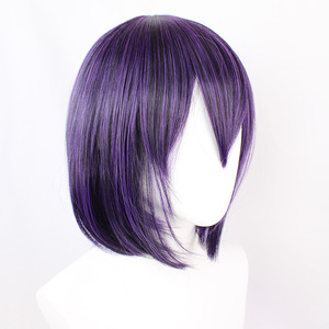 Peluca de Cosplay Midari Ikishima Kakegurui, Cabello Sintético Corto Estilo Bob con Degradado Morado y Negro para Amantes del Cosplay, Fiestas y Disfraces - Product Image 2