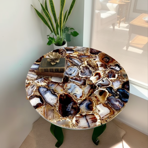 Handcrafted Polished Agate Seal Stone Luxury Home Decor Religious Flower Model Pattern Resin Customized Color High Crafted High - Product Image 3