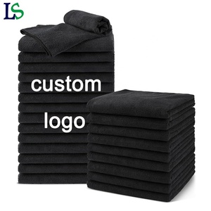 Serviettes de séchage pour <span class=keywords><strong>cheveux</strong></span> de salon de coiffure, logo personnalisé Loq Moq, salon de beauté, usage domestique, noir, <span class=keywords><strong>microfibre</strong></span> super absorbante, serviettes pour le visage - Product Image 1