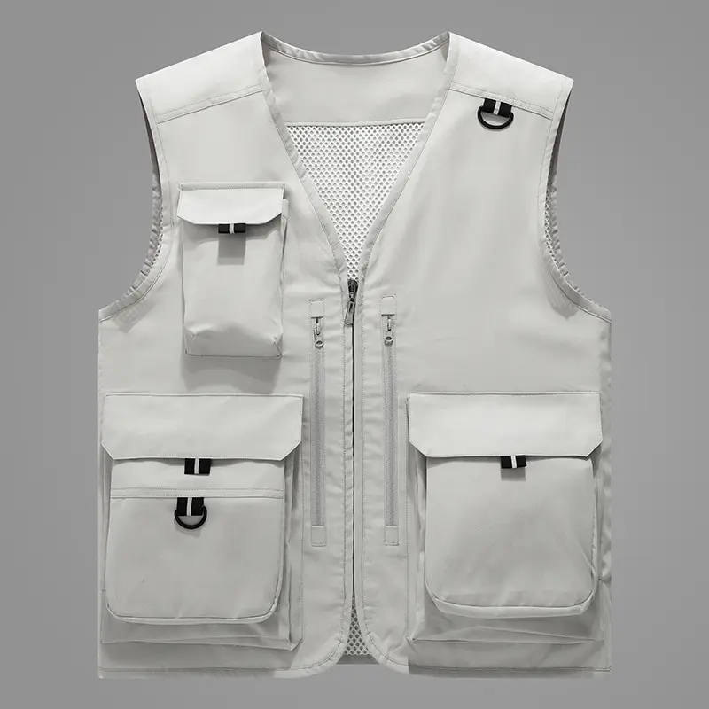 Outdoor Multi Pocket Work Vest Custom Printing LOGO Sleeveless Photographer Fishing Utility Vest Wholesale