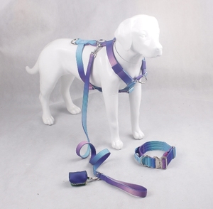 OEMグラデーションタクティカルヘビーデューティー2インチコンバットドッグカラーリーシュハーネス、スライバーメタルハンドルネオプレンパッド入りドッグハーネス - Product Image 2