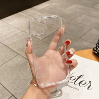 Vente en gros de coques de téléphone portable transparentes en PC rigide anti-choc, coque souple en TPU transparente pour iPhone 13 14 15 16 17 18 Pro Max