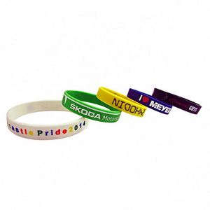 Bracelets en caoutchouc élastique personnalisés promotionnels, bracelet à breloques, bracelet en silicone avec logo personnalisé - Product Image 6