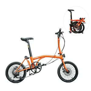 Bicicleta elétrica dobrável com bateria de lítio ultra LED 36V 9AH 250W, bicicleta tri-dobrável de 7 velocidades da moda