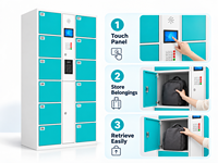 Casier de rangement intelligent à 12 portes pour salle de sport, armoire à serrure électronique avec système de contrôle numérique, casier de rangement métallique personnalisé