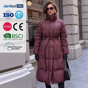 Giacca Invernale da Donna per Ufficio, Cappotto Lungo Imbottito Caldo e alla Moda, Antivento - Product Image 4