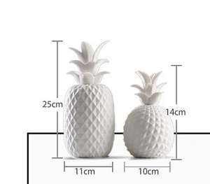 زينة سيراميك على شكل أناناس للمكتب باللونين الأبيض والوردي، ديكور منزلي - Product Image 5