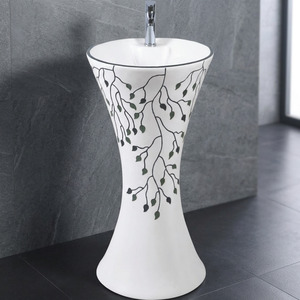 Lavabo Moderno con Pedestal, Sanitario de Cerámica, Lavabo con Pedestal de Mármol - Product Image 6