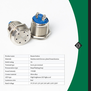 Lvbo 16mm 12V 24V 220V LED kim loại <span class=keywords><strong>buzzer</strong></span> không thấm nước IP67 19mm 22mm vít thiết bị đầu cuối cao Decibel nhấp nháy LED <span class=keywords><strong>buzzer</strong></span> báo động - Product Image 4