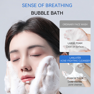 Rico en ácido salicílico Niacinamida Facial Limpie profundamente el bloqueo <span class=keywords><strong>de</strong></span> aceite en la humedad Limpiador facial espumoso - Product Image 2