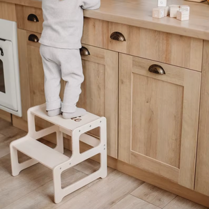 เก้าอี้บันไดสำหรับเด็กหัดเดินเฟอร์นิเจอร์ไม้แบบมอนเตสซอรี่เก้าอี้ในห้องน้ำ - Product Image 6