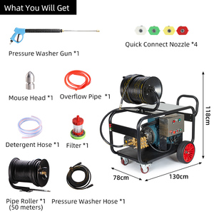 200 kg <span class=keywords><strong>de</strong></span> alta presión 15 kW máquina <span class=keywords><strong>de</strong></span> limpieza <span class=keywords><strong>de</strong></span> alcantarillado eléctrico 66 litros desobstrucción limpiador <span class=keywords><strong>de</strong></span> tuberías comercial para granja municipal nuevo - Product Image 5