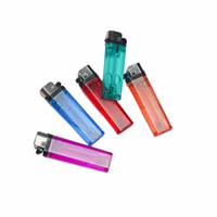 Vente chaude Cigarettes Fumer Silex Meule Logo Personnalisé Briquet Couleur Transparente