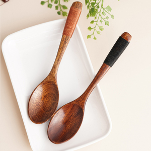Cuillères à soupe en bois et plastique, pour mélanger, cuillère à Long manche avec ustensiles de cuisine de Style <span class=keywords><strong>chinois</strong></span> et japonais - Product Image 5
