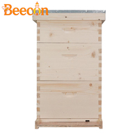 8-Waben-3-Schicht-Langstroth-Bienenstock mit doppelten Tiefwabenkästen und einem mittleren Kasten, 1 Jahr Garantie, neuwertig, aus Tannenholz