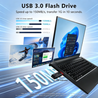 Clé USB Métallique Double avec Fonction de Reprise après Panne, Prise en Charge d'une Application Dédiée pour PC, Ordinateur Portable et Téléphone Mobile pour le Stockage de Données