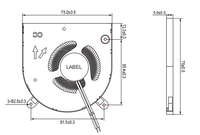 Ventilateur de refroidissement pour ordinateur portable Aidecoolr BF7505 DC 75x75x5mm, fin, à roulement hydraulique, moteur en cuivre, faible bruit, fonctions PWM/FG/RD, 100000