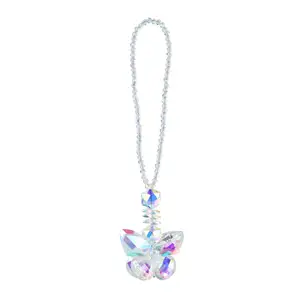 Honor of crystal New Crystal White Jade Ink Orchid Butterfly Sun Catcher Garden Decoration Crystal Pendant