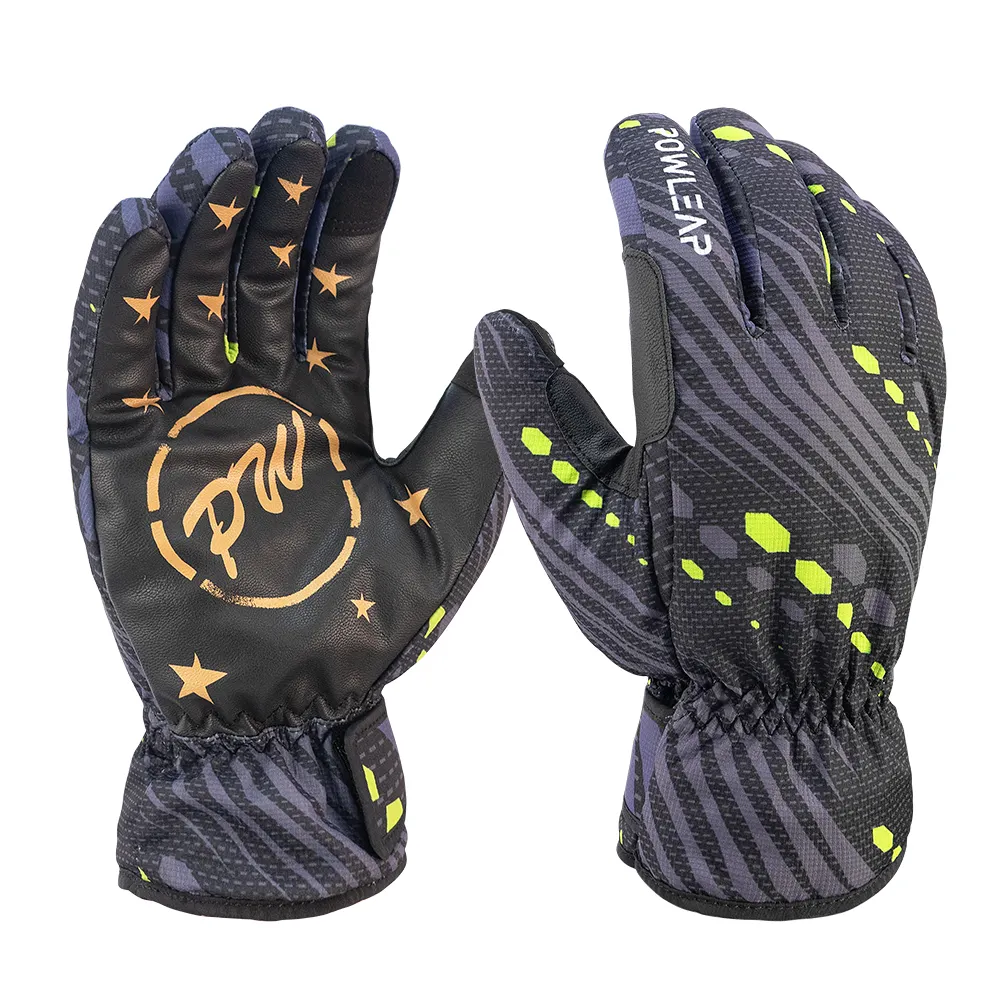 Snow Ski Gloves Palm Anti Skid Wear Resistant Five Finger Warm Adjustable Snowmobile Snowboard Gloves