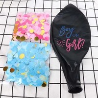 1 ensemble de ballons géants en latex noir de 36 pouces pour garçon ou fille, avec confettis bleus et roses, pour fête de révélation du sexe du bébé, décorations de fête