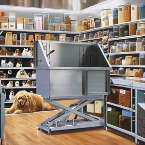 Bacs de toilettage pour animaux de compagnie en acier inoxydable écologiques, station de bain pour chiens avec <span class=keywords><strong>porte</strong></span> pour salons d'animalerie, pour le nettoyage et le bain des animaux - Product Image 2