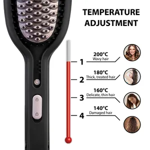 Hot Sale Factory Saudi Arabia Ceramic Quick Electric Hot Comb Hair Straightener Comb Brush With Clip For Beard Hair Salon