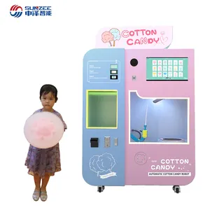 hot sale commercial automatic electric cotton candy floss maker vending machine with customized light box