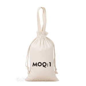 Custom Eco-Friendly Recyclable Canvas Tote Pouch Drawstring Bag Striped Pattern Logo Folding Style Shopping Small Size