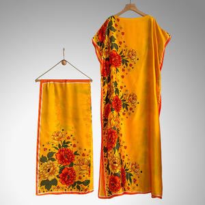 Robe Dashiki africaine transfrontalière avec foulard assorti, robe longue ample en polyester, tunique une pièce pour femme - Product Image 5