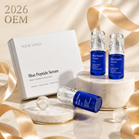 Sérum hydratant pour le visage au peptide bleu 10 ml, essence hydratante pour la peau au peptide de cuivre, OEM, étiquette privée personnalisée