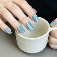 Kit de faux ongles de luxe faits main en acrylique, couvrance totale, design carré, pour pose facile
