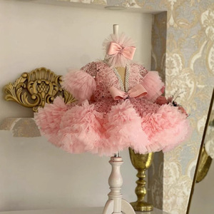 Abito con Paillettes e Piume per Bambine, Vestiti di Lusso per Bambini, Eleganti Abiti per Ragazze, Outfit alla Moda - Product Image 5