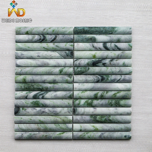 Carreaux de mosaïque en marbre vert jade, design moderne en <span class=keywords><strong>parquet</strong></span> à rayures fines, carreaux muraux pour salle de bain, cuisine, hôtel, villa, projets de luxe - Product Image 2
