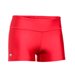 Shorts de Voleibol Rojos Lisos Personalizados para Mujer - Spandex/Poliéster Elástico en Cuatro Direcciones, Ecológicos - Product Image 1