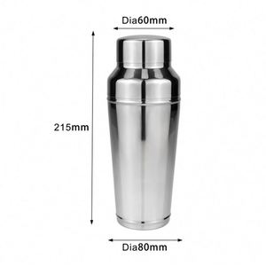 Shaker à cocktails Martini Cobbler surdimensionné 650 ml en acier inoxydable avec passoire intégrée, couleur personnalisée, pour mélanger les boissons de bar - Product Image 2