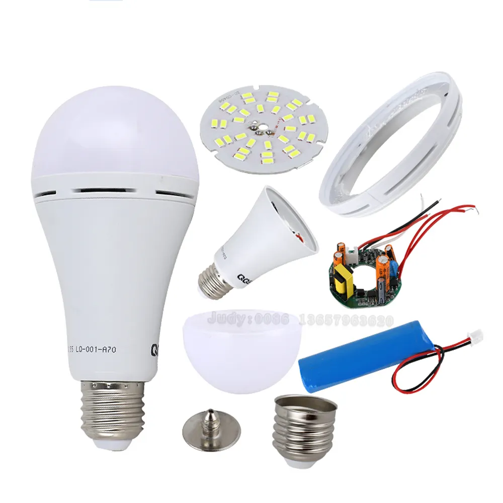 Trung Quốc Nhà Cung Cấp Thông Minh Đèn 7W 9W 12W 15W 20W LED Có Thể Sạc Lại Bóng Đèn Các Bộ Phận DOB Khẩn Cấp Bóng Đèn Skd Có Thể Sạc Lại Bóng Đèn