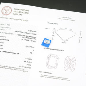 เพชรแล็บโกรว์ทรงเรเดียนท์คัท ยี่ห้อ Goldleafgem รับรองโดย IGI สี DEF น้ำหนัก 1-7 กะรัต ระดับความสะอาด VVS VS เทคนิค HPHT CVD - Product Image 3