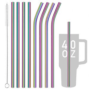 Pajitas de Metal para Cócteles, Color Arcoíris, 11.8 Pulgadas de Largo, para Restaurante o Bar, Acero Inoxidable 304, Venta al Por Mayor - Product Image 1