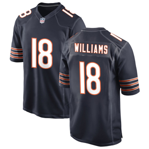 Maillots de football américain personnalisés 2026 Chicago, brodés et cousus, uniformes sportifs pour jeunes avec logos, bleu marine - Product Image 3