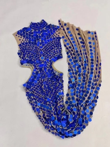 AD1845 elegante abito da sera di lusso da donna a manica lunga strass di cristallo impreziosito di alta qualità per feste ed eventi - Product Image 4