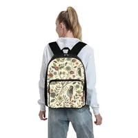 Sac à dos à fermeture éclair avec poche carrée à l'avant, imprimé oiseaux, grande capacité, pour garçons/filles, meilleur cadeau, sac d'école pour enfants avec dessin animé 2D