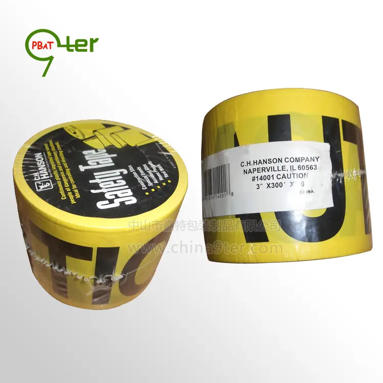 Low MOQ custom small core caution tape 75*50M CAUTION tape toy Guangdong factory 38mm core no adhesive caution barrier tape