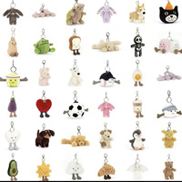 Porte-clés en peluche douce JC, pendentif en coton PP, mini-animaux et aliments, breloque de sac, cadeau de mariage 9-11cm