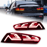 Ensemble de feux arrière LED pour Mitsubishi Lancer EX 2008-2018, clignotants séquentiels fumés, feux de jour DRL, feux de freinage et de recul