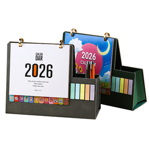 Custom Printed Calendar Special-Shaped Cute Label Stickers Pen Holder Business Creative Logo Paper Table Wall Calendar