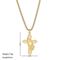 Collier religieux Vierge Marie Pendentif croix catholique Bijoux non ternis Collier en acier inoxydable plaqué or 18 carats pour femmes