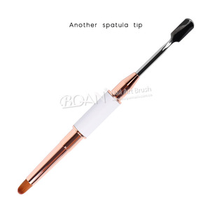 2019 de oro blanco y rosa personalizado manicura flor cepillo de uñas con espátula herramienta cepillo - Product Image 4